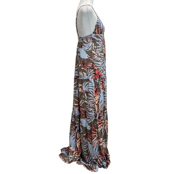 Maaji Spontaneity Blue Frond & Leaf Printed Cover-Up Maxi Dress - Picture 5 of 10